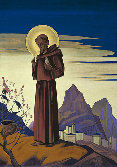 Н.Рерих Святой Франциск 1932 г. Холст, темпера. Музей Николая Рериха  в Нью-Йорке